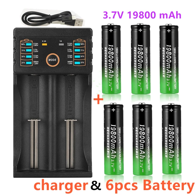 18650 batterie 3,7 V 19800mah li-ion batterie avec chargeur gießen