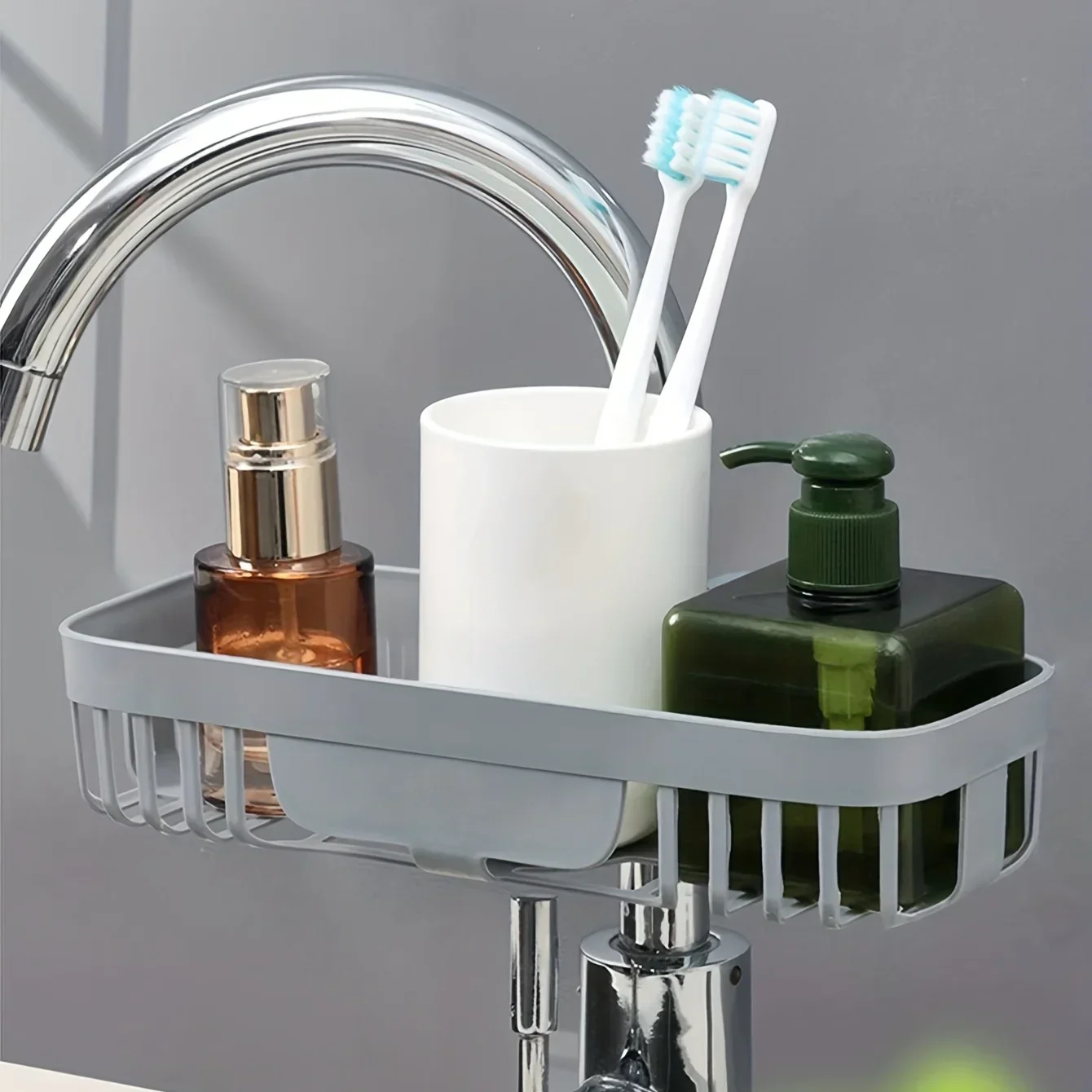 Kitchen Faucet Storage Rack Dishwashing Sink Sink Supplies Household Rag Sponge Drain Hanging Basket Storage Rack 4