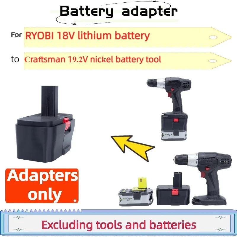 For RYOBI 18V Lithium Battery Adapter To Craftsman 19.2V Nickel Battery Cordless Electric Drill (Only Adapter)