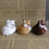 New Simulation Brown Fox Plush Toys Gift For Kid Furs Squatting Fox Model Animals World With Static Action Figures Ornament 3