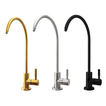 1/4 "ก๊อกน้ําห้องครัวเครื่องกรองน้ําแตะดื่มแตะเดี่ยวก๊อกน้ําอ่างล้างจานสแตนเลสกรองน้ําสะอาดก๊อกน้ํา 1