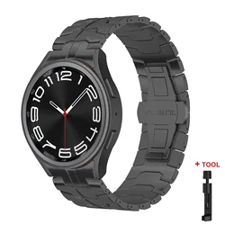 Premium Stainless Steel Metal Strap for Galaxy Watch - No Gaps Design (Black)