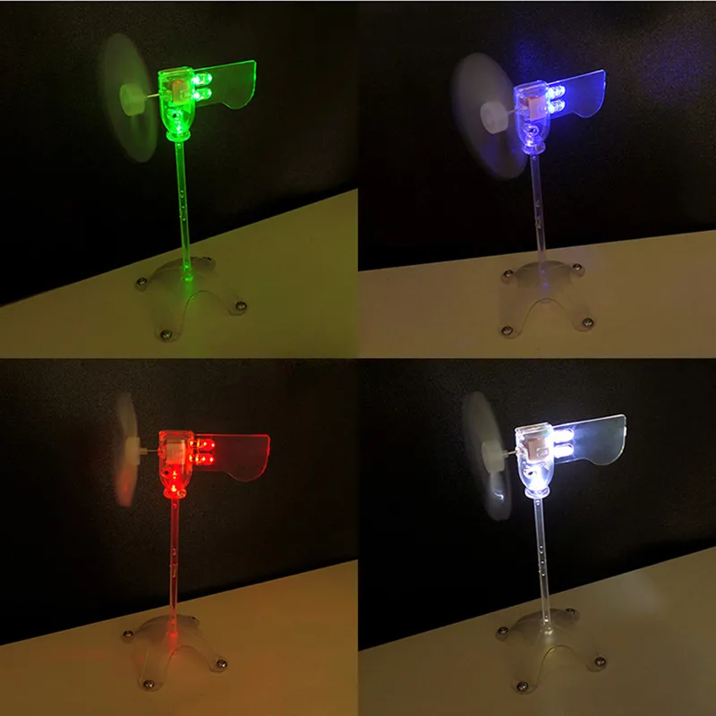 미니 풍력 터빈, 소형 풍력 발전, 자체 발광 LED 풍차, 조경 장식 경고등