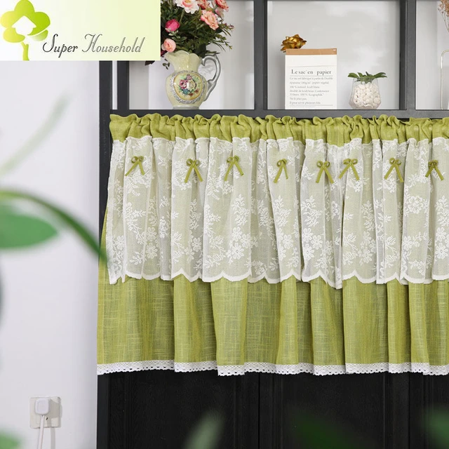 Cortinas cortas de tul para cocina, cortina romana para ventanas, sala de  estar, dormitorio, persianas de puerta, tratamientos de ventana, 2 uds. -  AliExpress