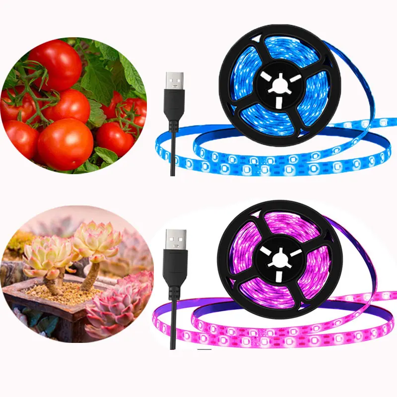 

LED Full Spectrum Phyto Lamp USB 5V Grow Light Strip 0.5m 1m 2m 3m 2835 SMD Plants Flowers LED Greenhouse Cultivo Hydroponic