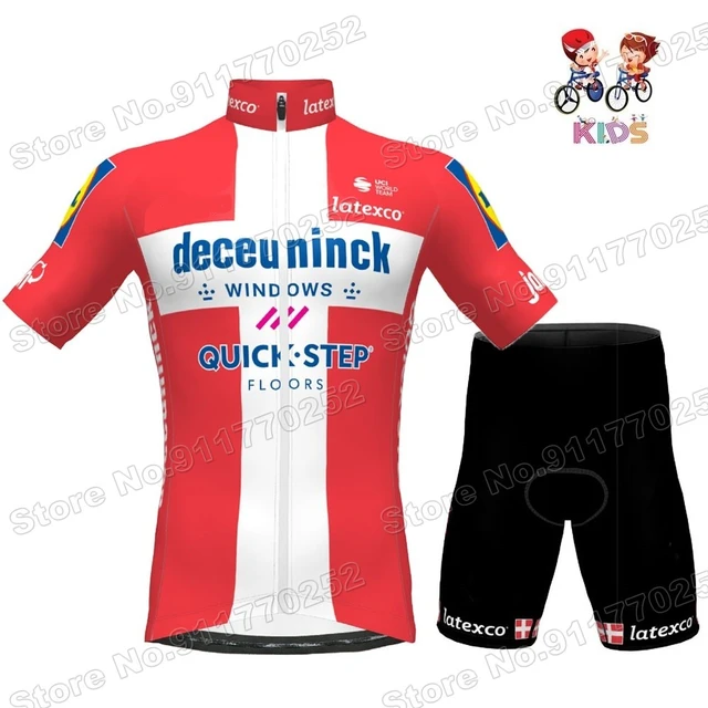 2021 Danish Champion Team Quick Step Kids Cycling Jersey Set Denmark Boys Girls Cycling Clothing Road Bike Suit Bicycle Pants - Sets - AliExpress