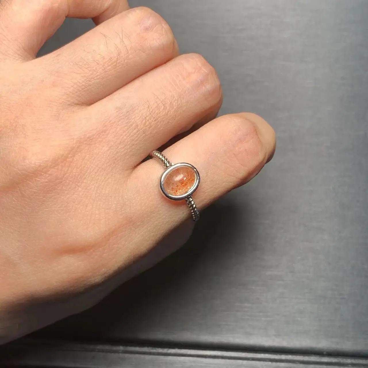 Natural Sanidine Gold Sunstone Ring Adjustable Female Heart ring Jewelry for Women Gift Wholesale High Quality Vintage Fine