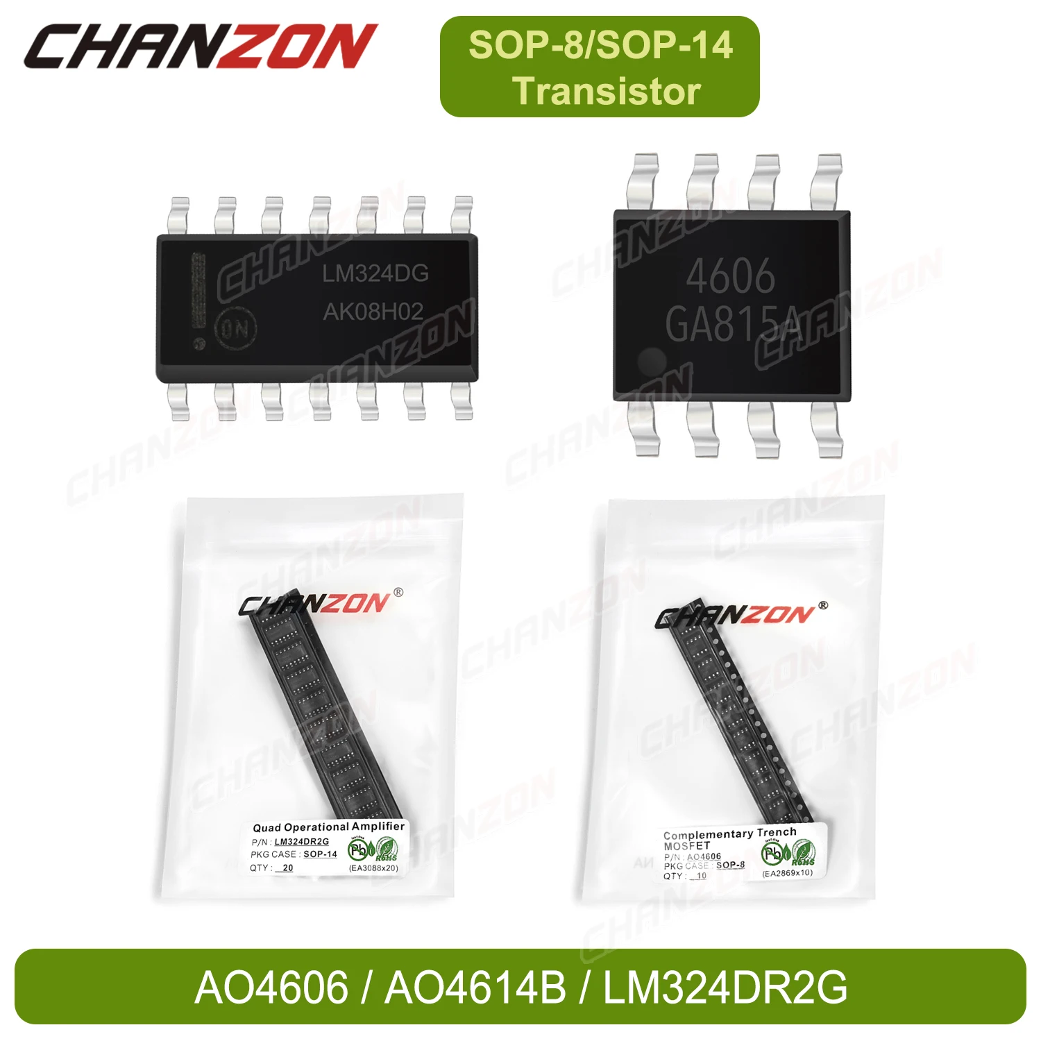 Origin Sop-8 10/20pcs Ao4606 Ao4614b Ao4614 Complementary Trench Mosfet ...