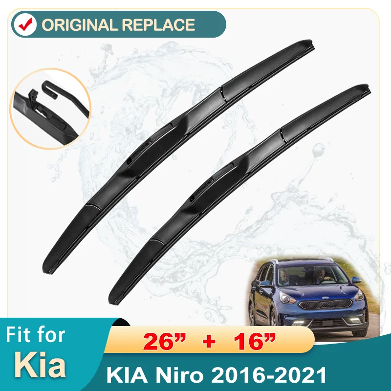 ForKIANiro20162021FrontWindscreenWiperBladesBrushesCutter