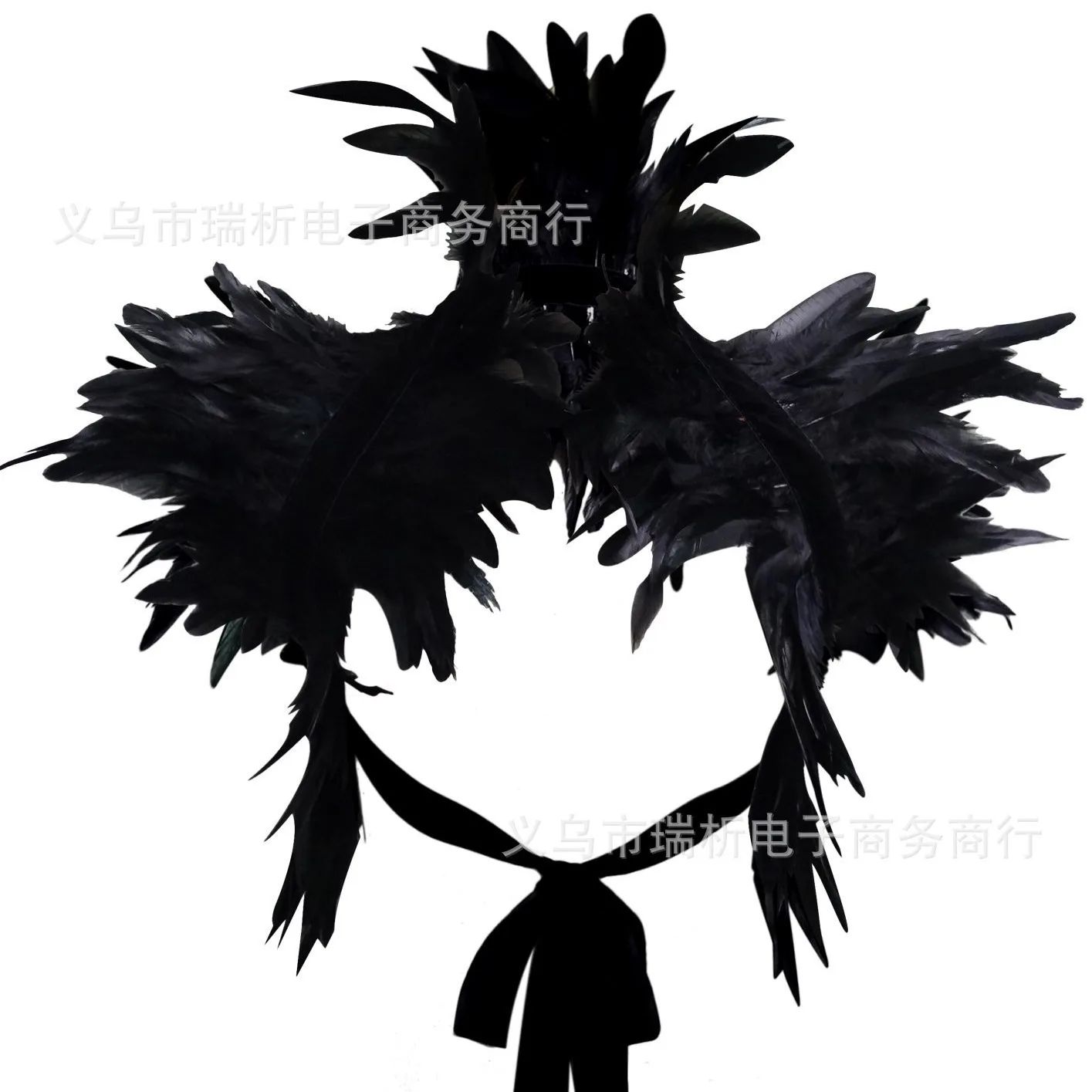 Gothic Feather Shawl Cock Feather Shawl False Collar Bucket Cloak Accessories Accessories 24W002