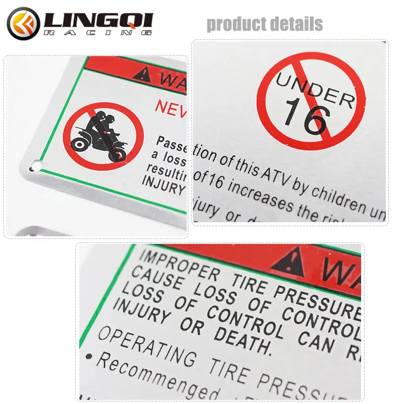 Dirt Pit Bike Accessories Tools Aluminum Alloy For Motorcycle ATV Warning Label High Quality Car Body Sticker Motocross Parts