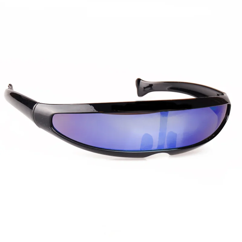 Sun Glasses Futuristic Narrow Cyclops Visor Sunglasses Laser Eyeglasses UV400 Personality Mirrored Lens Costume Eyewear Glasses Men