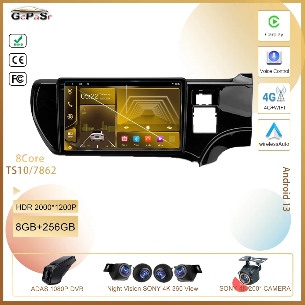 

Android Car Dvd For Toyota Aqua LHD RHD 2011 - 2017 Auto Radio Stereo Multimedia Player GPS Navigation 5G wifi High-performance