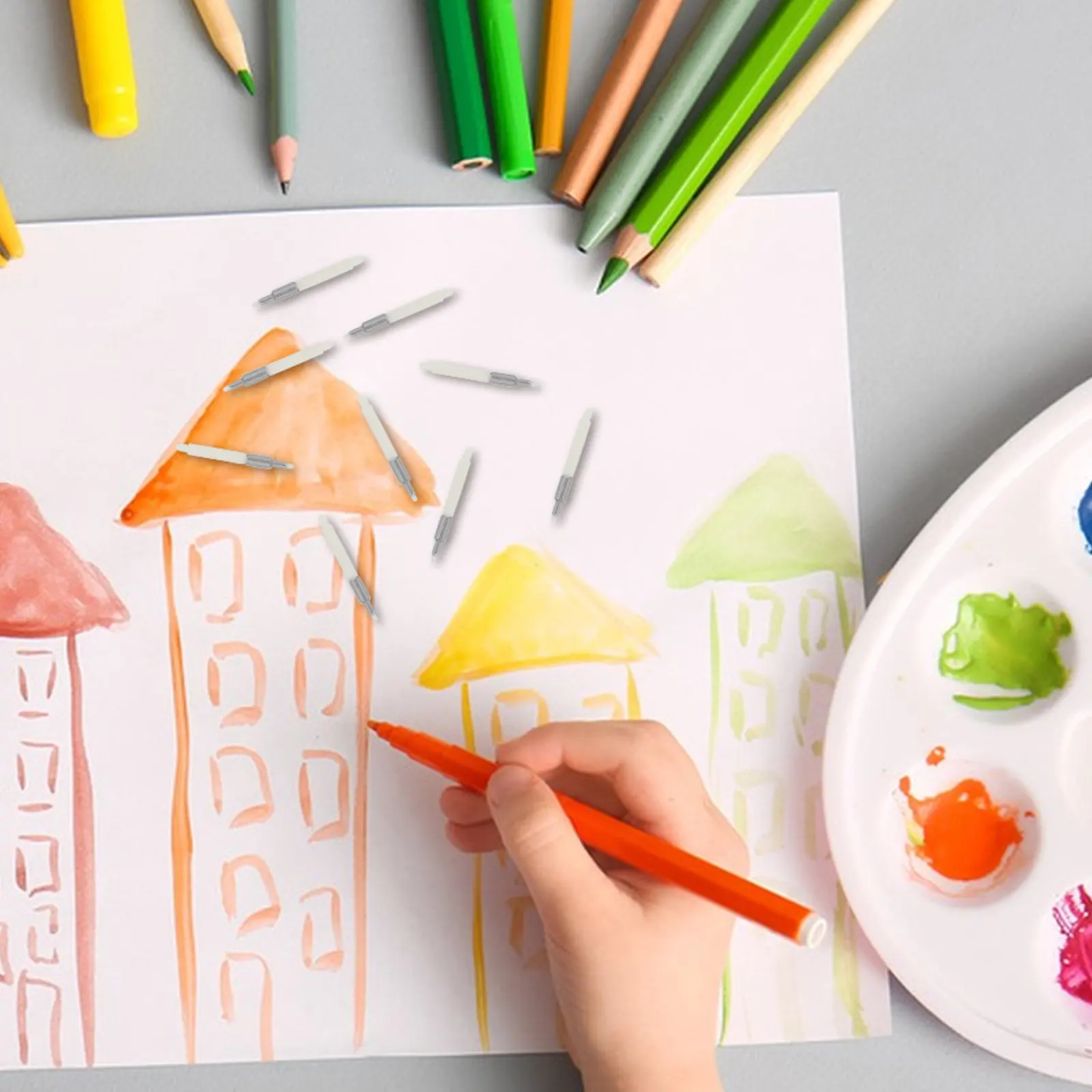 40Pcs 0.5mm 리필 가능 아크릴 페인트 펜 펜촉 DIY 페인팅 드로잉 서예 아트 프로젝트용 교체 팁 파인 라인