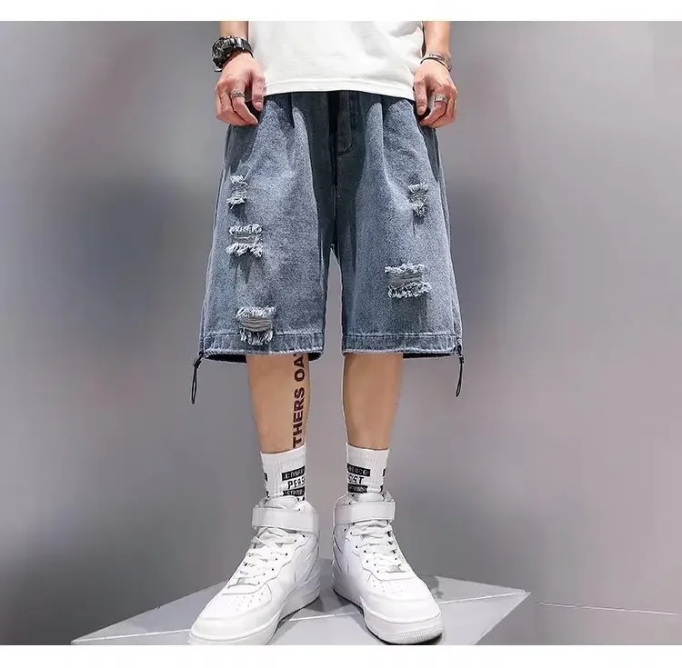 Men's Summer Loose-fit Trendy Denim Shorts American Style Five-point Mid-pants 2023 New Fashion Casual Shorts 21 S90c4465fd4964910a13c2a3128ad7d1eC