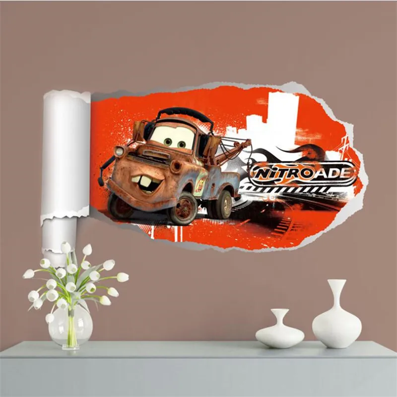 3D Cartoon Lightning McQueen Wall Stickers Kid's Room Kindergarten Bedroom Living Room Diy Wall Decoration wall stickers luminous wall stickers vinyl decal stickers