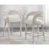 Modern Velvet Counter Height Bar Stools Set of 2 Comfortable Upholstered Stools with Back Armrest Metal Footrest Kitchen Cafe 4