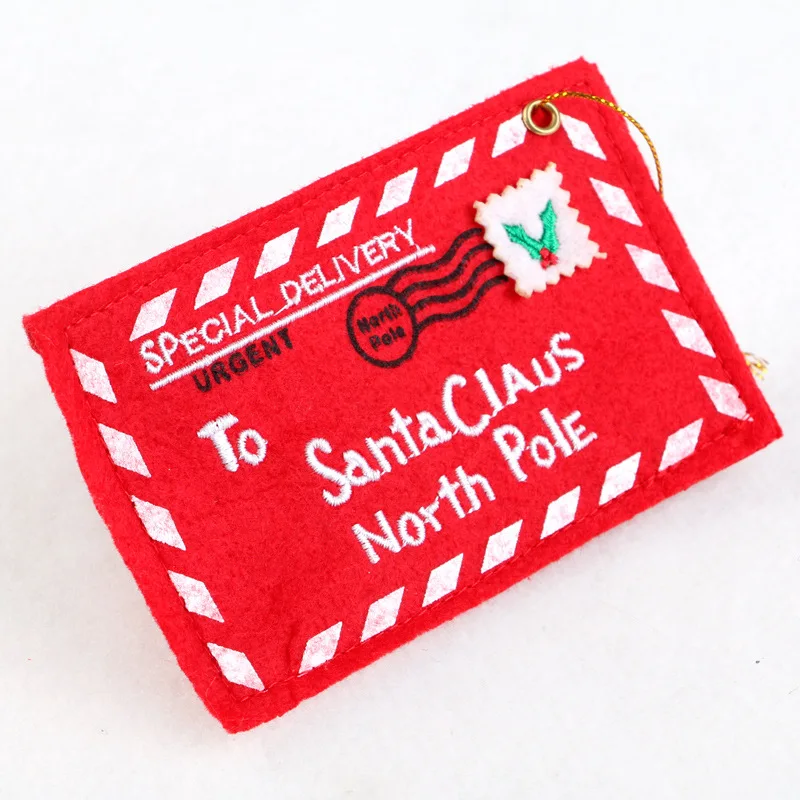 5pcs Christmas Letter Candy Bag Decoration Santa Claus Felt Envelope Embroidery for Home Tree Ornament Kids Holiday Gifts Supply gift bags,christmas gift bags,christmas candy packaging