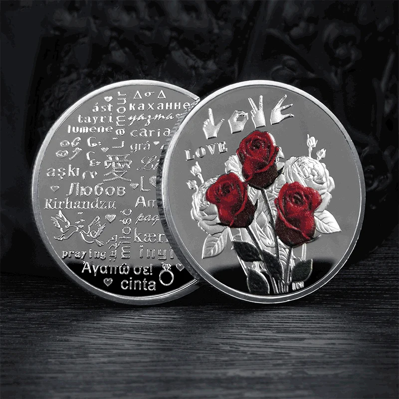 

Rose Commemorative Coin I Love You Plated Gold Coin