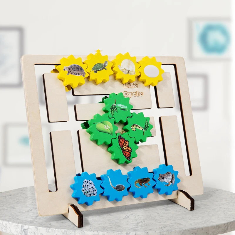 

Children Wooden Toy Montessori Educational Toys Double Sided Matching Game Logical Reasoning Training For Kids 2-3 Years Old