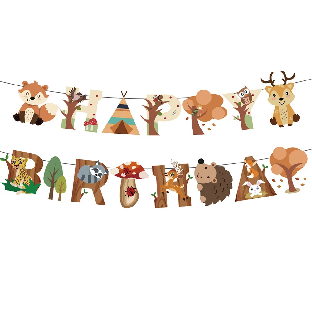 

Woodland Animals Birthday Party Supplies Decorations Hedgehog Deer Banner Paper Garland Kids Gifts Favors Ceiling Hanging Decor