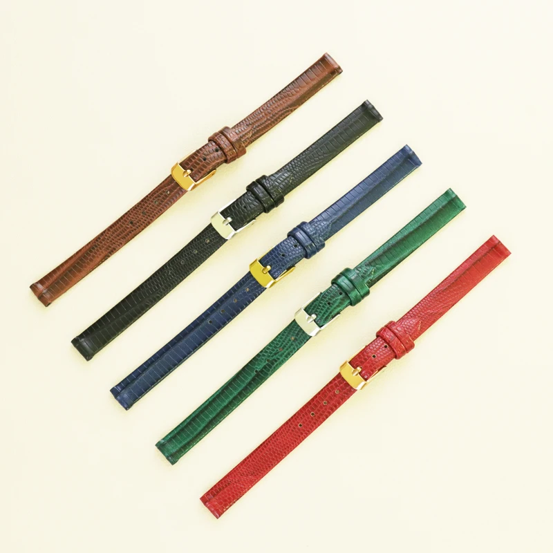 

Lizard Grain Slim Leather Watch strap 8mm 10mm 12mm 14mm 16mm For Women Watch Accessories High Quality Lizard Watchband