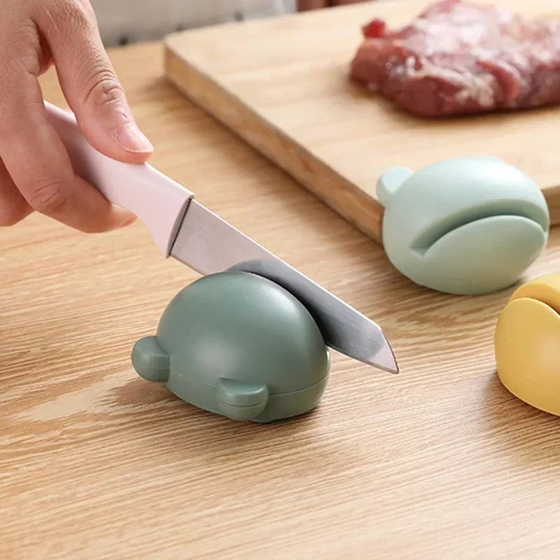 1PC Kitchen Household Sharpener Kitchen Knife Blade Outdoor Mini Portable Multifunction Sharpening Stone Cartoon Ear Frog Shaped