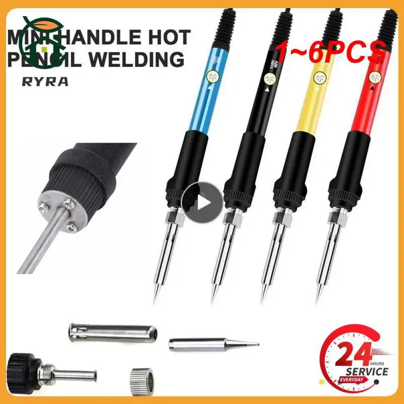 

1~6PCS New Adjustable Temperature Electric Soldering Iron 220V 110V 60W Welding Solder Rework Station Heat Pencil Tips Repair