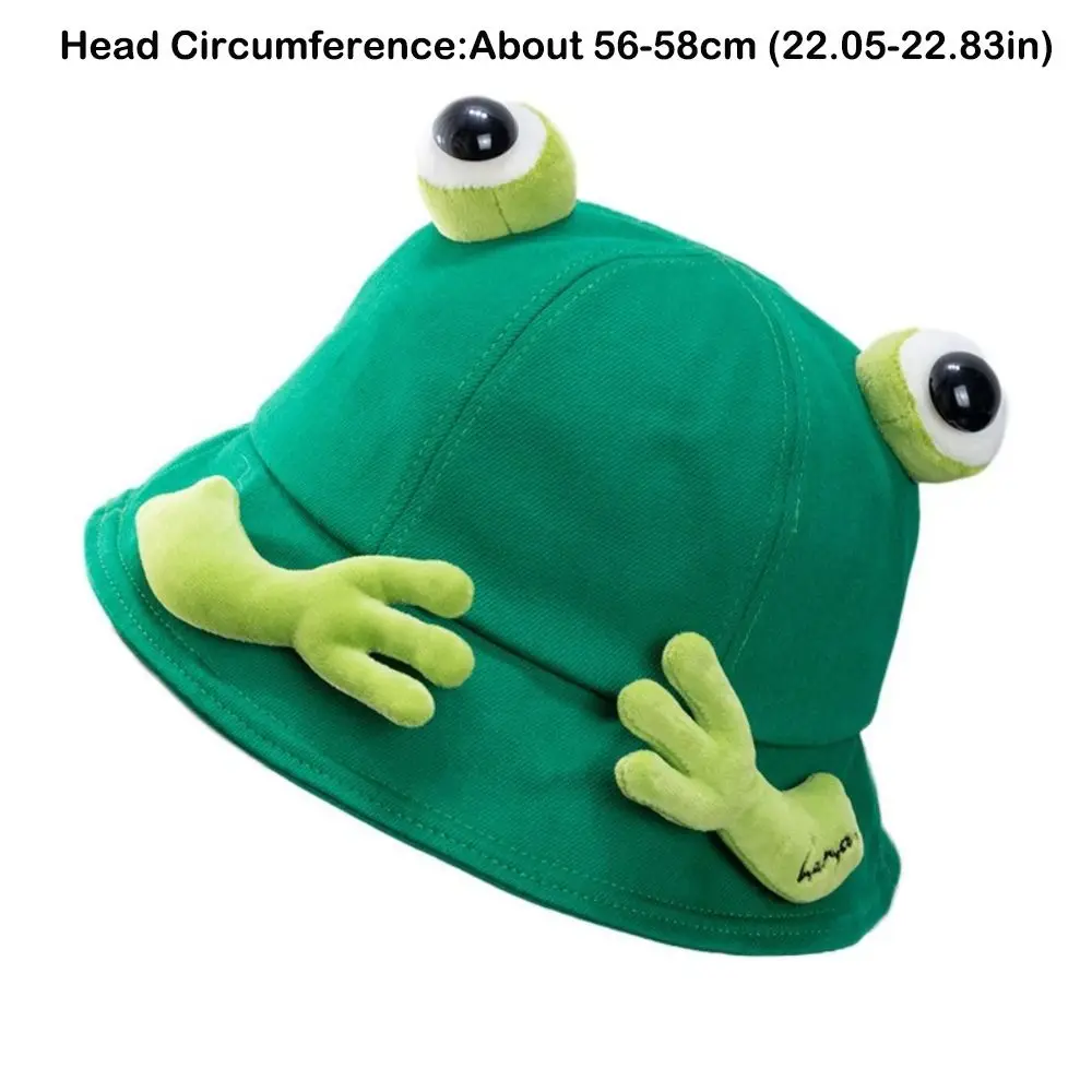 Cotton Big Eyes Frog Bucket Hats for Women and Kids