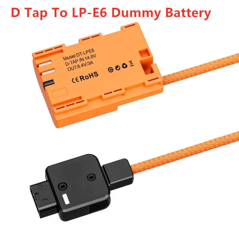 D Tap To LP-E6NH LPE6 Dummy Battery Power Adapter For Canon EOS R5 R6 5DS R 7D 6D 5D3 5D4 90D 80D 70D 60Da Camera