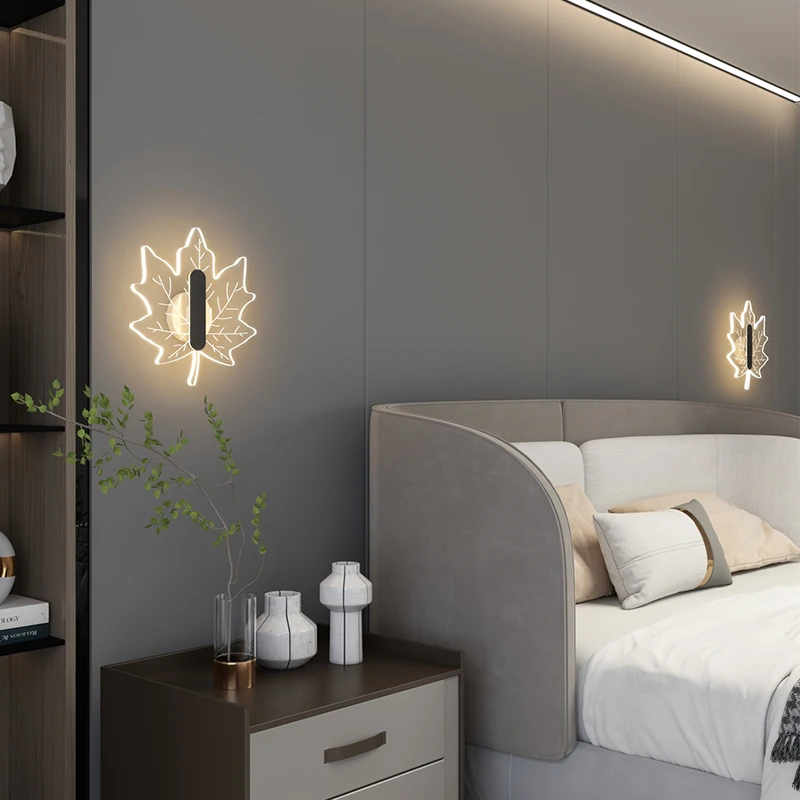 

Simple modern creative LED wall lamp bedroom bedside lamp wall lamp staircase aisle living room background wall glass lamps