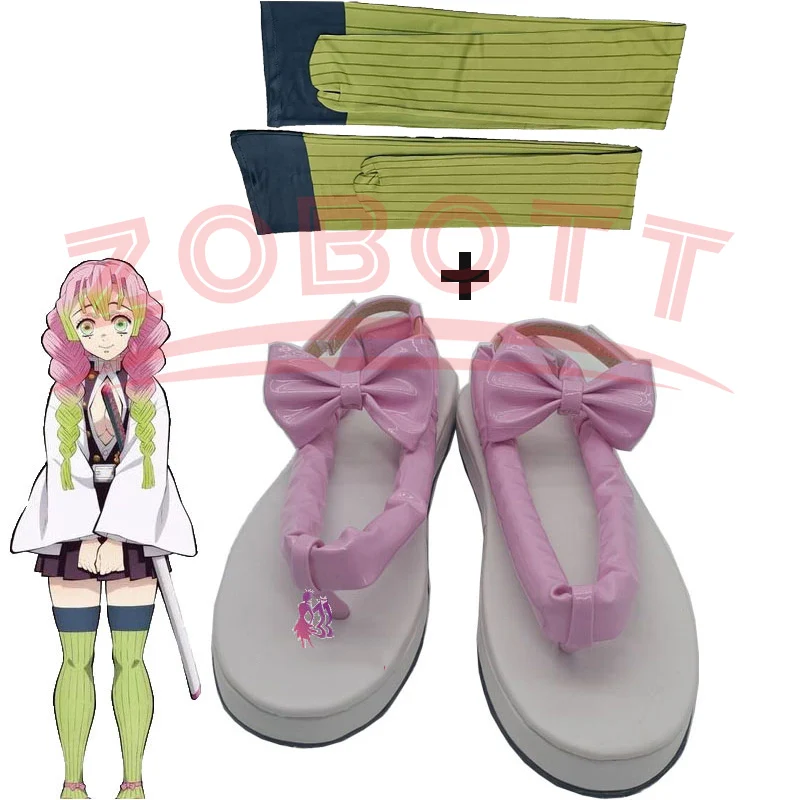 

Anime Demon Slayer Kanroji Mitsuri Cosplay Costume Shoes with Socks for Halloween Party Cosplay Costume Shoes and Socks