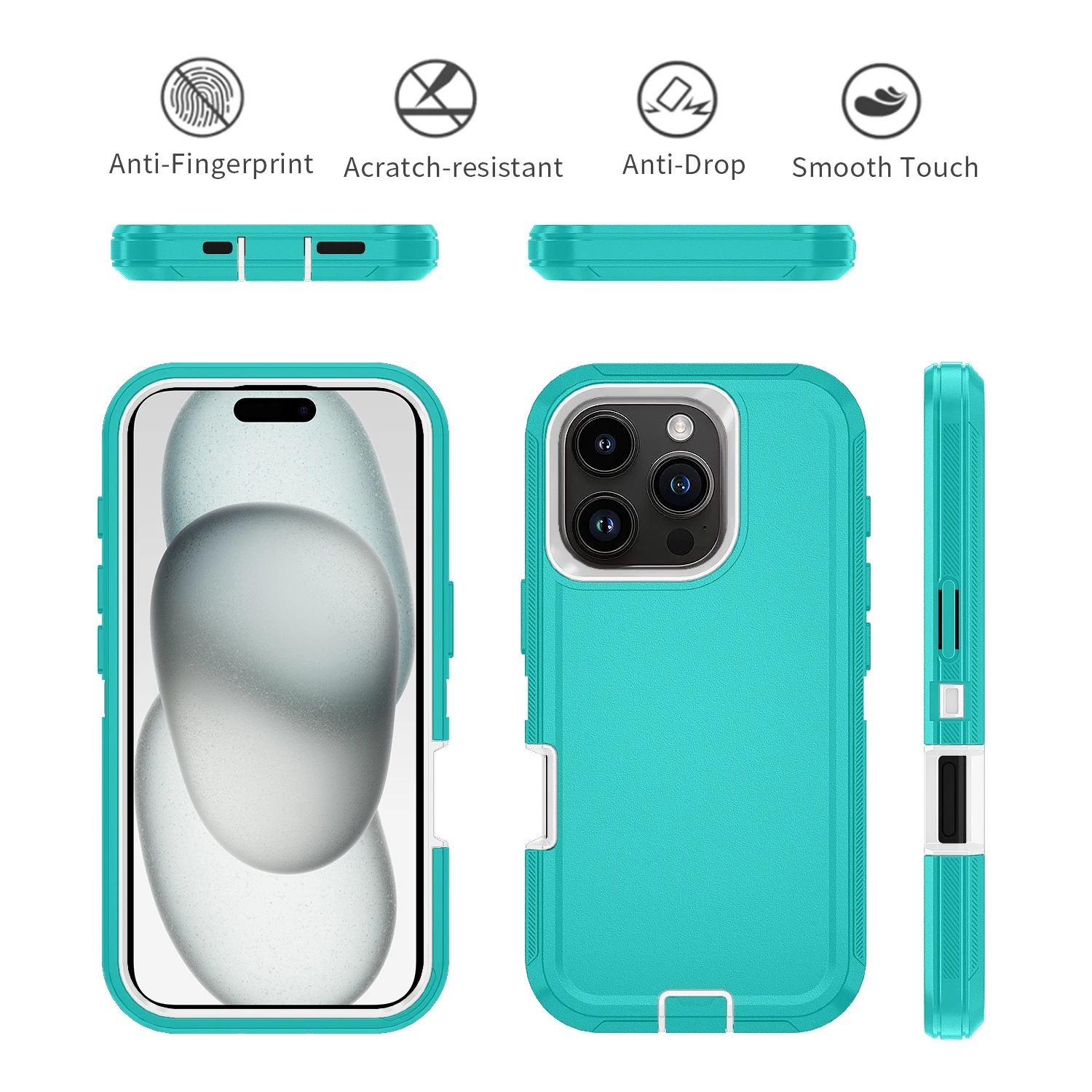 Dustproof Armor Shockproof Defender Phone Case - Durable Hard PC+TPU Back Cover