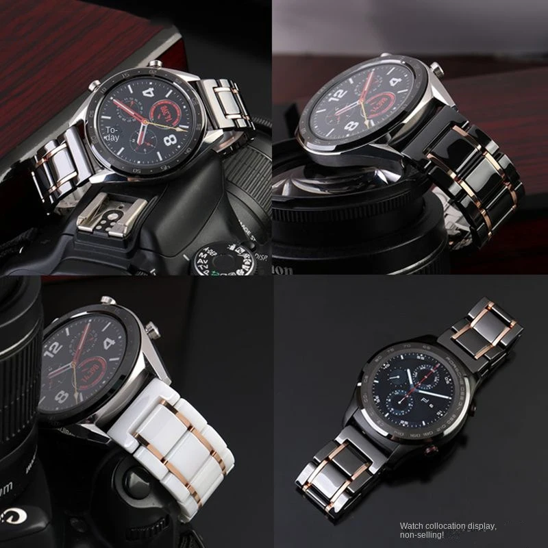 Elegant Ceramic Watch Strap - Precision Steel Watchband for Men and Women, Luxurious Design in 18mm, 20mm, 22mm Sizes