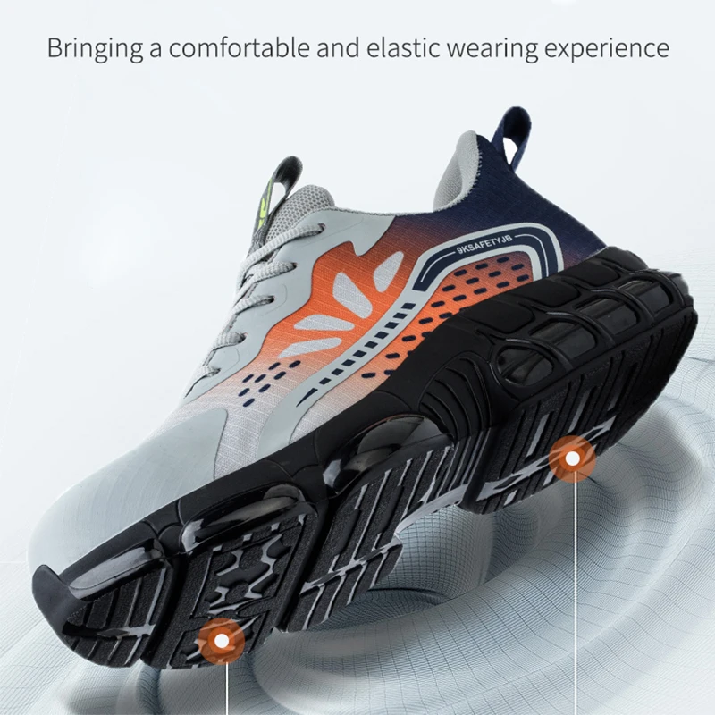 Waliantile Protective Safety Shoes Sneakers Men Anti-smashing Industrial Work Boots Puncture Proof Steel Toe Working Shoes Male
