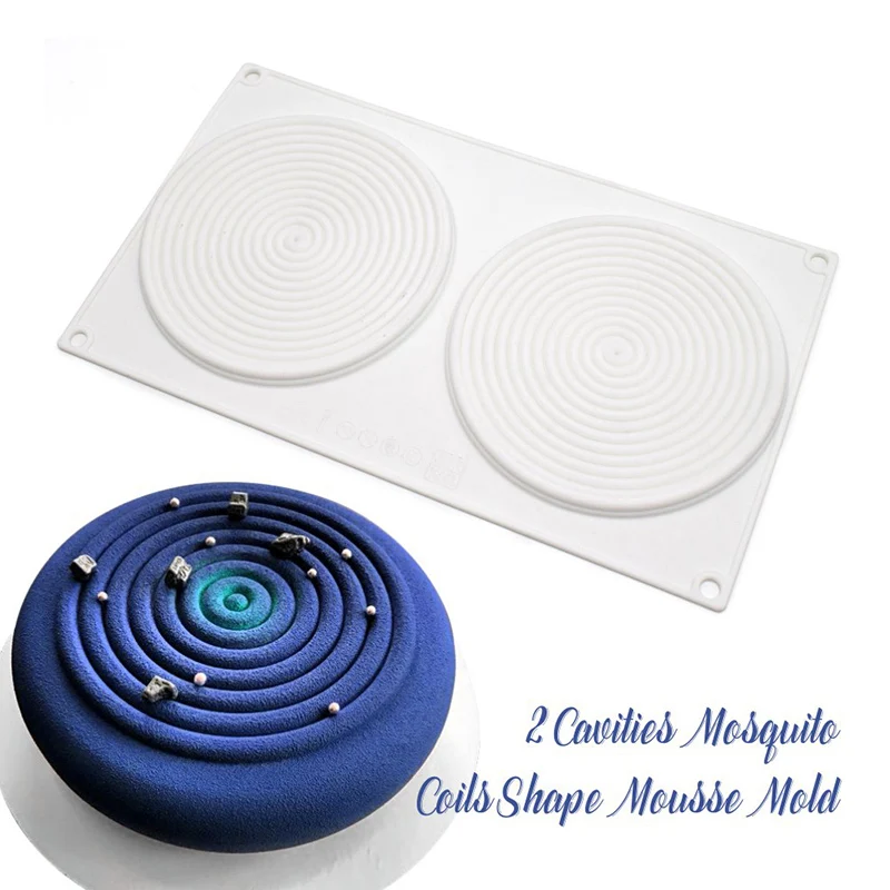 

3D Mosquito Repellent Incense Silicone Mold Cake Mousse Chocolate Spiral Bakeware French Dessert Art Tray Baking Resin Tools