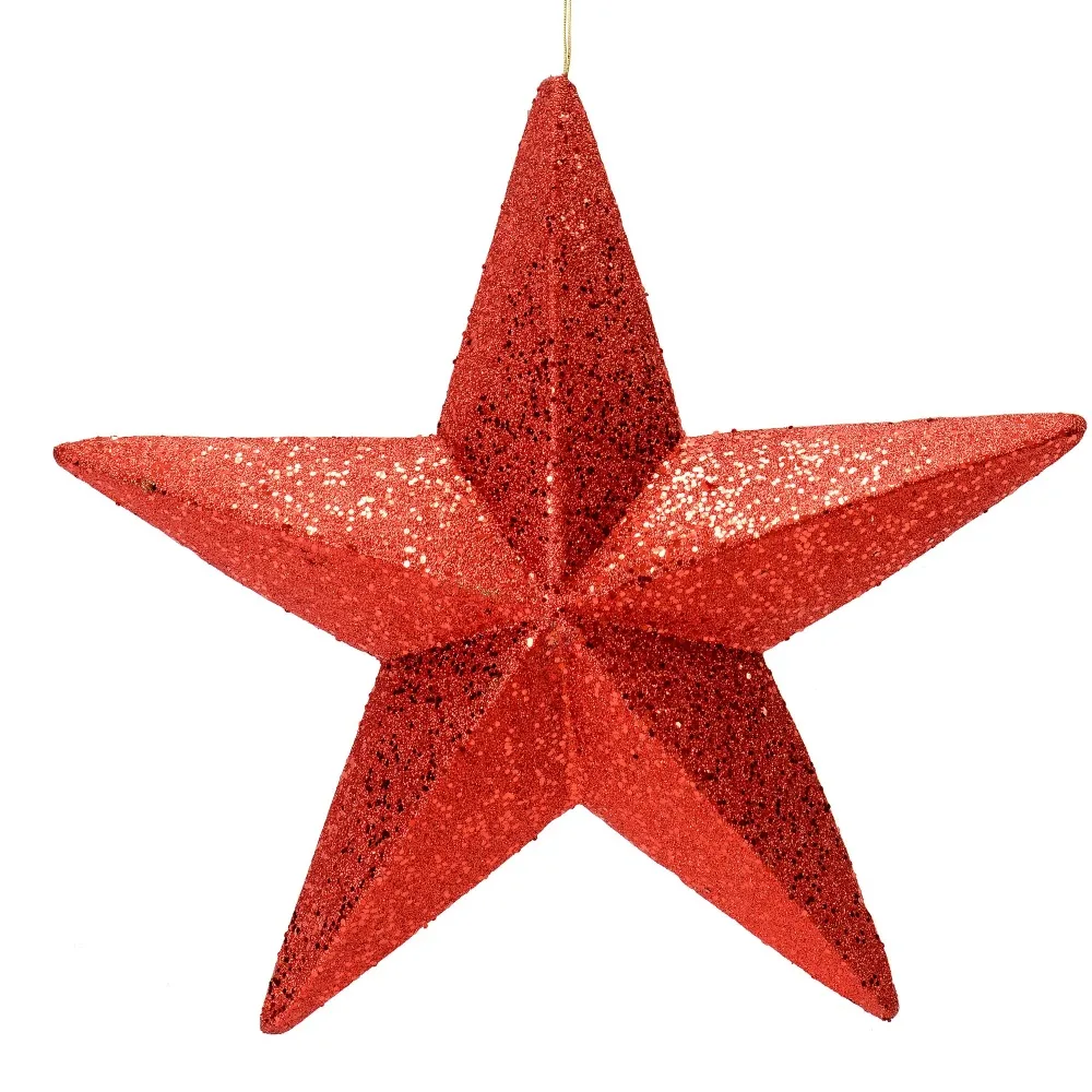

23" Red Glitter Star Christmas Ornament