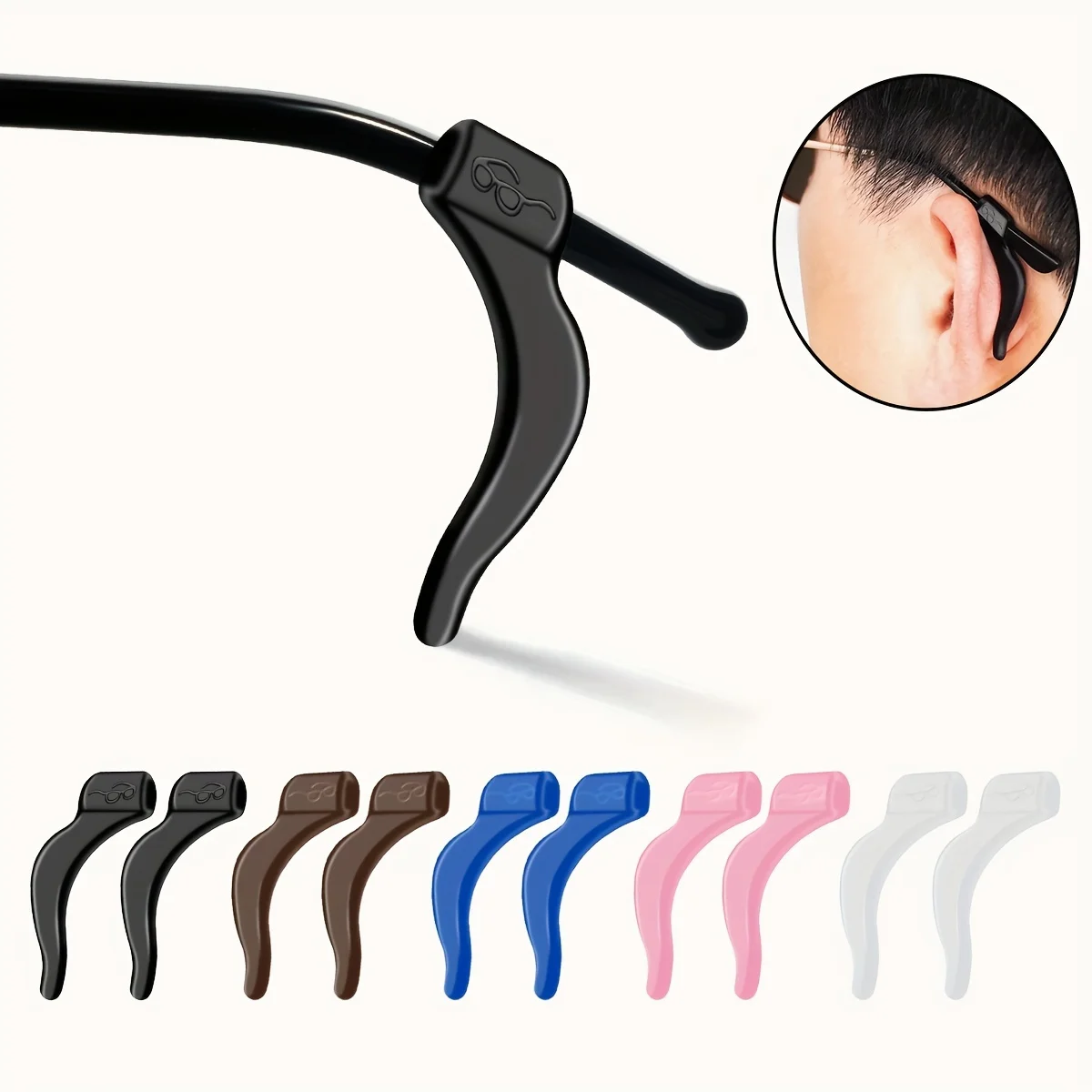 Silicone Soft Comfort Ear Hooks - Anti-Slip Sports Support Clips, Eye & Leg Accessories (10 Pairs)