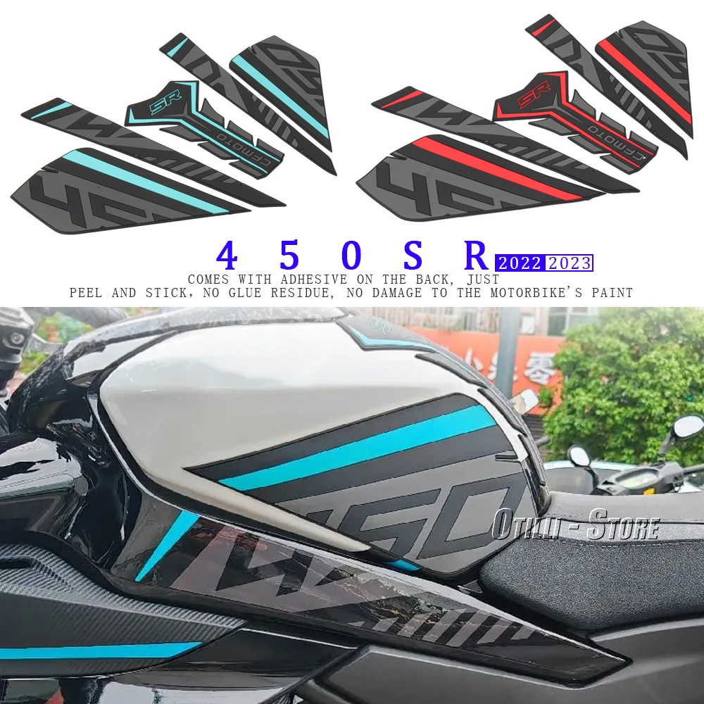 New Motorcycle Side Fuel Tank pad Tank Pads Protector Stickers Knee Grip Traction Pad For CFMOTO 450SR 450 SR 450sr 2022 2023