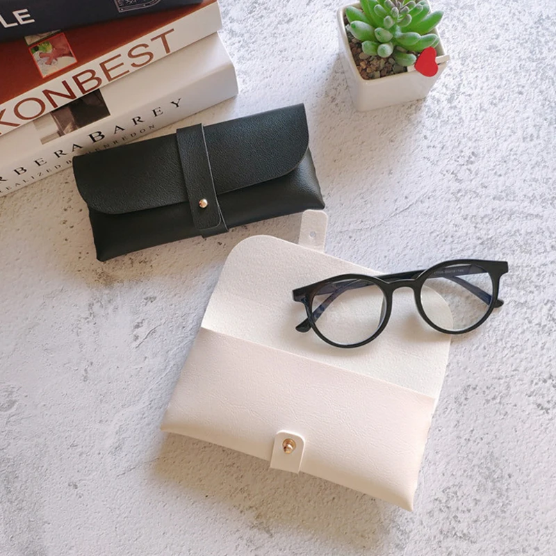 

Retro Literary Simple Soft Portable Sunglasses Pouch Faux Leather Birthday Gifts Glasses Holder Reading Glasses Case PU Bag