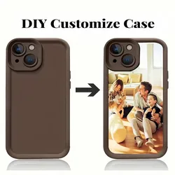 Customized Black TPU Soft Shell Phone Case - iPhone 12 Mini (Coffee color)