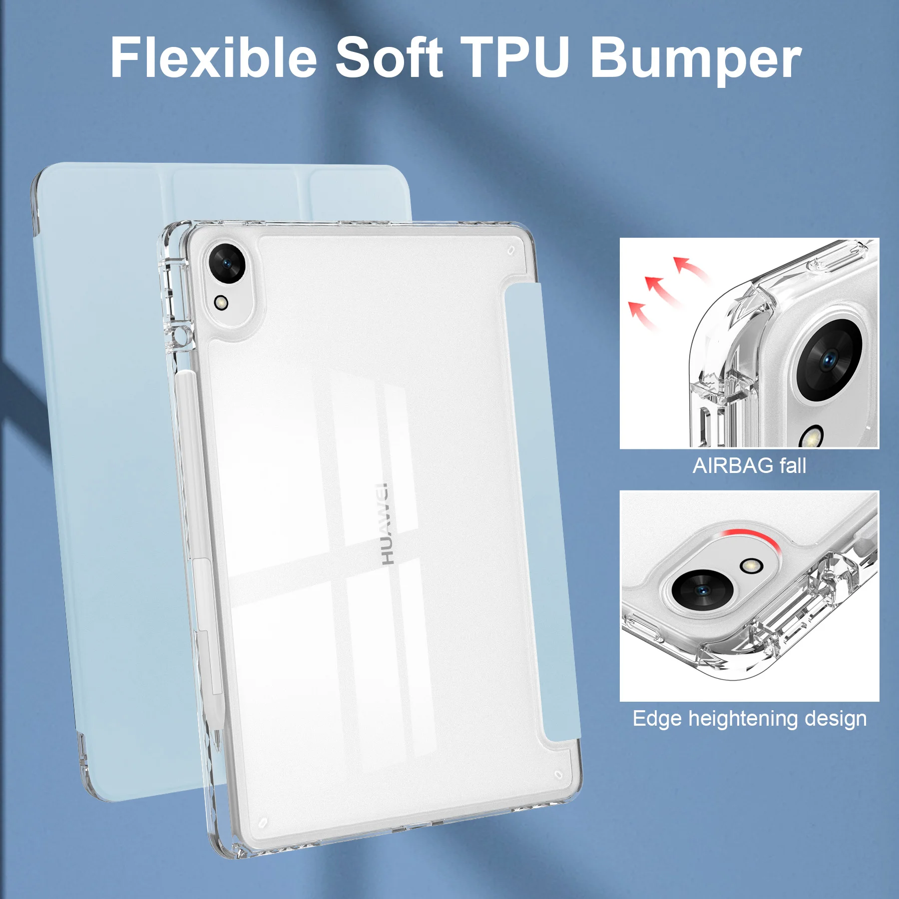 Clear Acrylic Tablet Case with Pencil Holder - Protective Cover