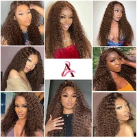 Perruque Lace Front Wig Naturelle Ondulée, Cheveux Humains, Brun Chocolat, 13x4, 13x6, Deep Curly, HD, pour Femme 4