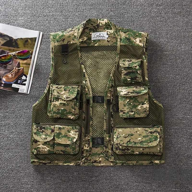 

Multifunction Multi Pockets Men Vest Quick-dry Mesh Military Tactical Sleeveless Waistcoat Outdoor Jackets Hiking Photography