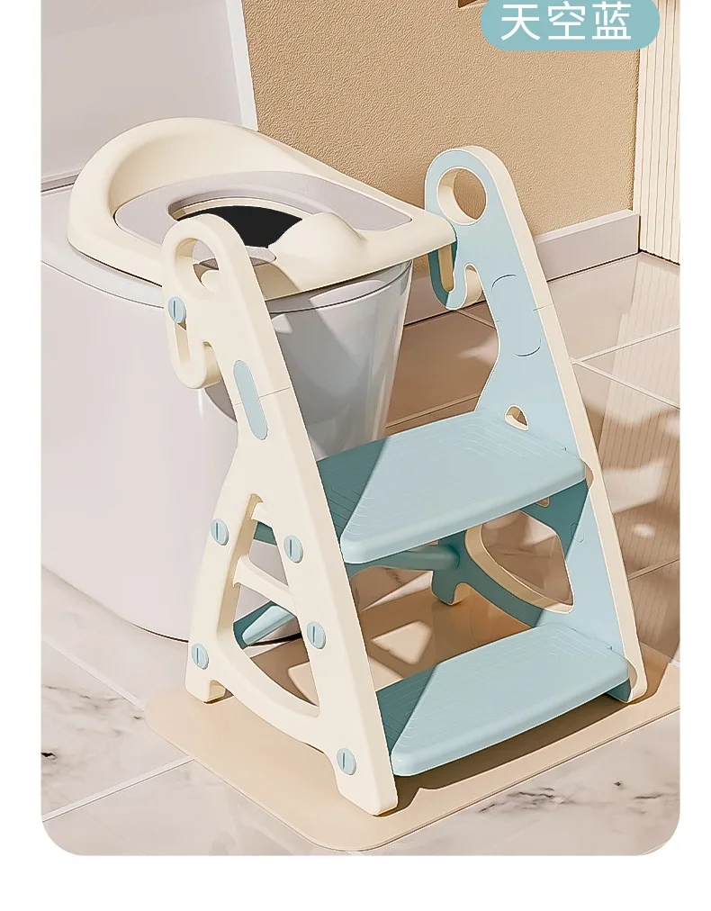 Sgabello Gradini Per Bambini Budding Bear - Bianco/Grigio, Antiscivolo, Portatile | Fino A 90 Kg - Foto 5
