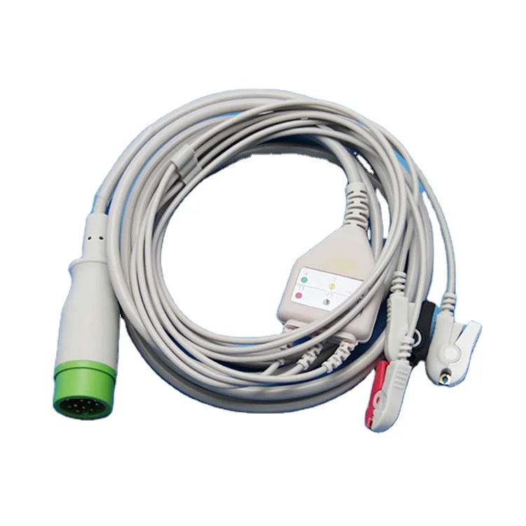 Per Cavo Ecg Lifepak 20 /12 /120 Con 3 Derivazioni, Clip / Aha, Ce E Iso13485