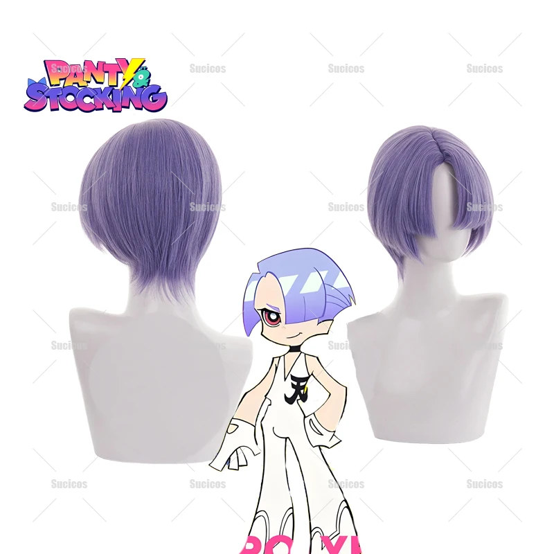 Anime Panty & Stocking Cosplay Kostüm Perücke weiß Halloween uniform Handschuhe Frau Mann Karneval Uniformen 12