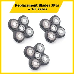 Premium Replacement Shaver Head - Waterproof 5D Floating Blade Razor (3Pcs)