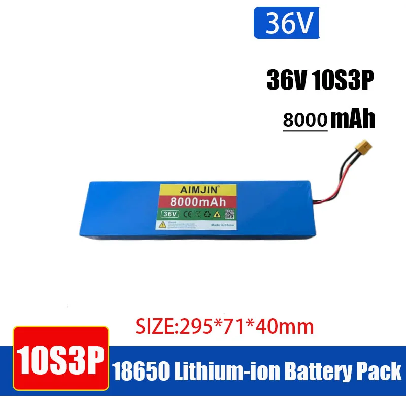 

10S3P 36V 8000mah For Electric Bicycle Battery Pack 18650 Lithium-Ion Battery High-power And High Capacity