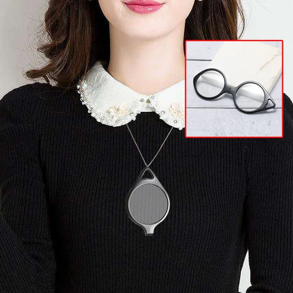 Portable Folding Reading Glasses Women Men Retro Presbyopic Eyeglasses Foldable Hanging Neck Glasses +1.00~+4.00 2